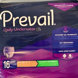 Prevail Daily Underwear 4 bags of 16 Count